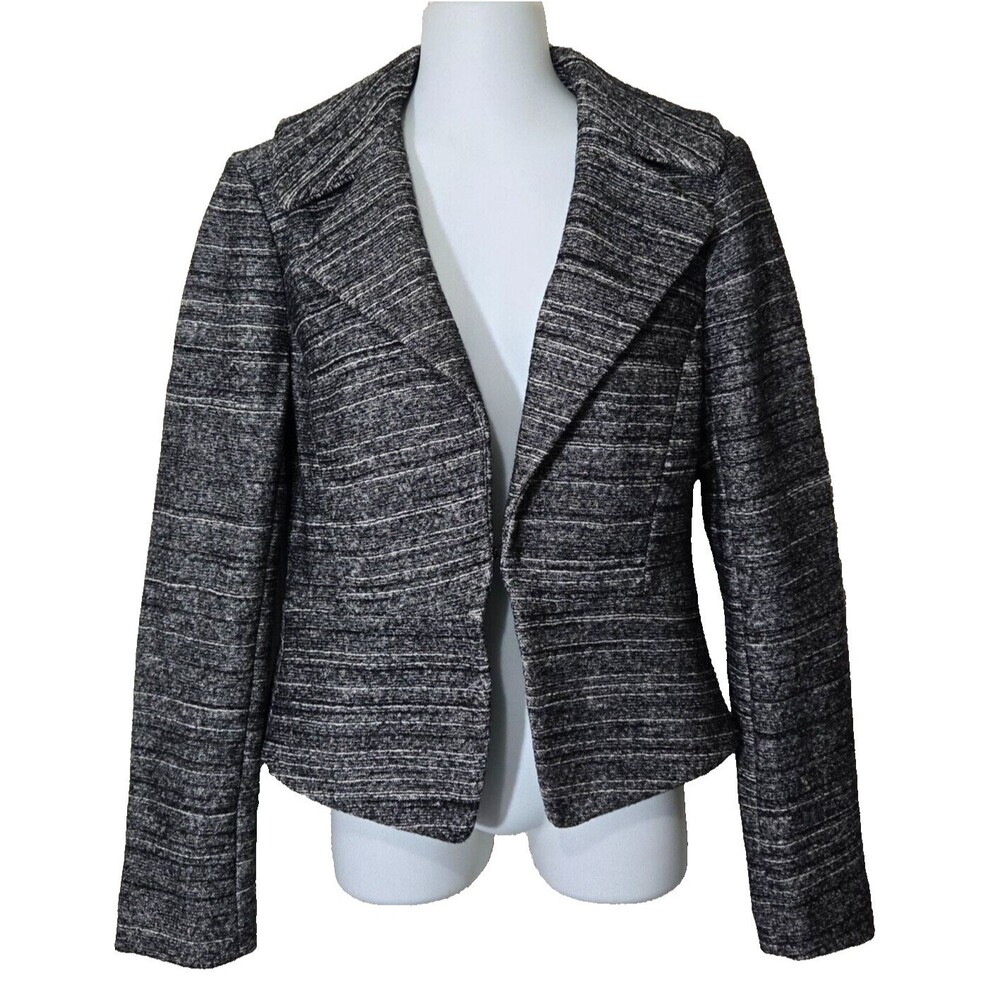 Banana Republic Blazer Jacket Womens 6 Wool Blend Career Office Black Woven